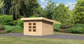 Gartenhaus Northeim 3 - 309x309 cm, 38 mm Holz naturbelassen, Karibu