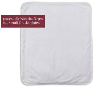 Puckdaddy Ersatz-Frotteebezüge für Wickelauflage mit Druckknöpfen, 2er-Set, weiß