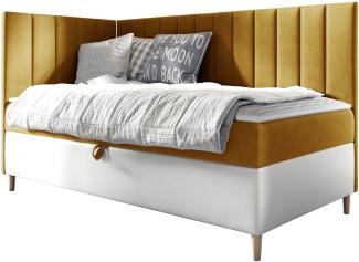 Boxspringbett Chapeni 'Junior 3' gelb 100 x 200 cm Links