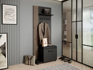 Beautysofa Garderobenschrank Garderobenschrank mit Aufhängern LIVIA (Mit eleganten Kleiderbügeln) mit Verschließbarer Schuhschrank