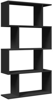 vidaXL Raumteiler-Bücherregal 4 Böden Schwarz 70x24x129 cm 858103