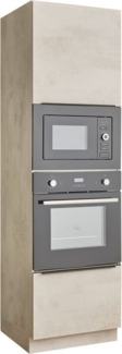 BASIC by Balculina Backofenumbauschrank Sanibel Küchenschrank, Küchenhochschrank BxHxT 60 x 210 x 58 (1-St) Mit 1 Tür und 1 Auszug, 2 offene Fächer für Backofen und Mikrowelle