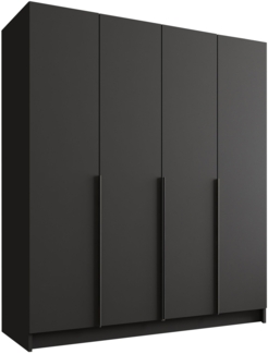 Mirjan24 'Salkor' Drehtürenschrank mit 4 Türen, Laminatplatte, 215 x 58 x 200 cm, Schwarz / Schwarz, ohne Spiegel