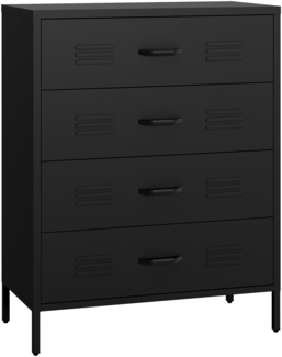 skølm 'Atria' Metallkommode, schwarz, 100x40x80 cm, mit 4 Schubladen
