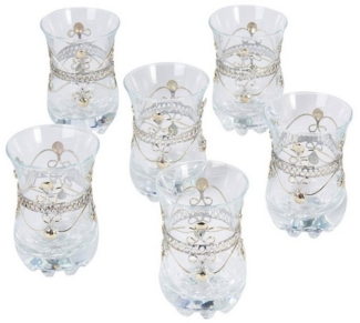 Marrakesch Orient & Mediterran Interior Teeglas 6er Set Orientalische Teegläser Deko Mousta, Handarbeit
