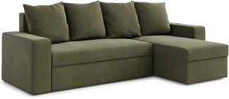 AX LIVING Ecksofas groß Lovere 314 cm – Sofa grau mit Schlaffunktion & Strukturstoff