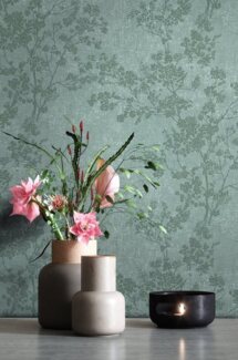 Newroom Vliestapete, Grün Tapete Blumen Floral - Blumentapete Mustertapete Weiß Dunkelgrün Blätter Modern für Schlafzimmer Wohnzimmer Küche, Blumentapete, Mustertapete