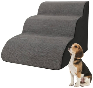 MODFU Hunderampe 3-Stufig Hundetreppe Haustiertreppe Hunde Treppe Katzentreppe (mit Abnehmbarem Waschbarem Kordstoff Bezug und Rutschfestem Boden, 1-St, Haustiertreppen Treppen für Kleine Hunde Haustier 60x40x40cm), für Bett und Sofa mit Hochdichtem Sc...