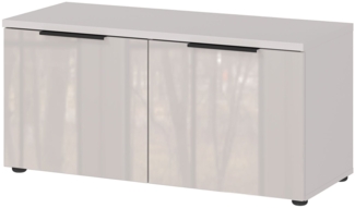 Schuhbank Glarus / GW-Genova, Glas, Holzwerkstoff, Weiß, 97 x 47 x 40 cm