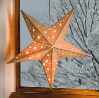 Holzstern mit LED Beleuchtung, Ø 60 cm, Weihnachtsstern, Adventsstern, Fensterdeko