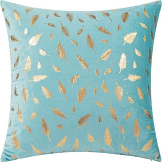 Sunicol Kissenbezug Samtkissenbezüge, Goldene Feder, 45x45cm, Zierkissen, Sofakissenbezug, (2 Stück), Kissenhülle für Sofa, Schlafzimmer, Weihnachten Deko