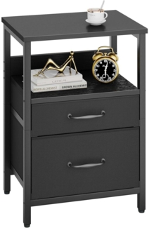 Nachttisch mit 2 Stoffschubladen, offenes Fach, Metallgestell 40x30x53,8cm
