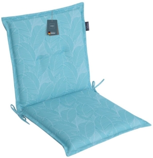 LILENO HOME Polsterauflage Niedriglehner, bequeme Sitzauflage für Gartenstühle, Stuhlkissen, (1 St, 1er Set), Gartenstuhl Auflage Blätter Aqua, Sitzpolster waschbar