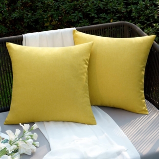 Wasserdichter Kissenbezug Outdoor Dekokissen 45x45cm 2er Set Gelb