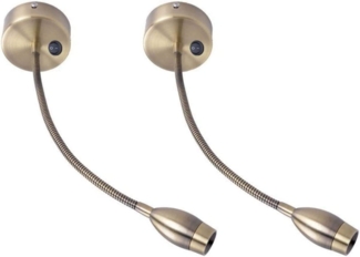 Nettlife LED Wandleuchte Leselampe mit Schalter 2er Innen Leseleuchte Bettleuchte Schwanenhals, 360° Drehbar, LED fest integriert, Warmweiß, Schlafzimmer Kinderzimmer Arbeitszimmer