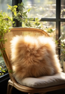 Lammfellkissen Coburger Fuchsschaf mit Inlett