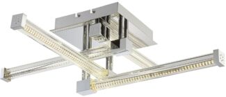 LED Deckenleuchte, Glas klar, chrom, L 69,2 cm