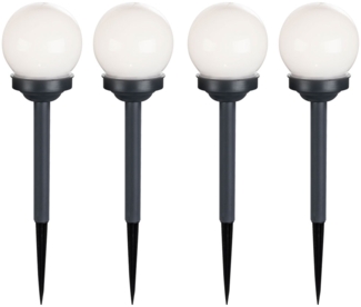 4x LED Solarkugel Stecklampen, weiß