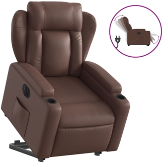 vidaXL Relaxsessel mit Aufstehhilfe Elektrisch Braun Kunstleder 3204560