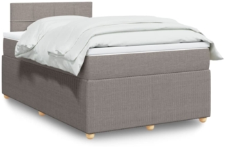 vidaXL Boxspringbett mit Matratze Taupe 120x190 cm Stoff 3289699