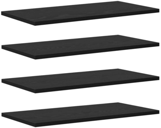 vidaXL Regalbrett 4 pcs Schwarz 60 x 30 x 1.5 cm Holzwerkstoff 875053