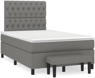 vidaXL Boxspringbett mit Matratze Dunkelgrau 120x190 cm Stoff 3270377