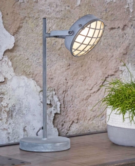 Tischleuchte GRILL LED-Leuchte mit Metallschirm in Vintage Grey