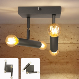 ZMH Wandleuchte innen Vintage Vandlampe Klein Spotleuchte Wandspot 4 Flammig aus Metall E14 Fassung Modern Wandstrahler für Küche Flur kinderzimmer Wohnzimmer Schlafzimmer - Ohne Leuchtmittel