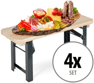 Stagecaptain Servierplatte BB-55 Hirschgarten Bierzeltbankerl, Holz, (Spar-Set, 4-tlg), Bierzelt-Bank im Miniaturformat - Nützliche Deko für jedes Buffet