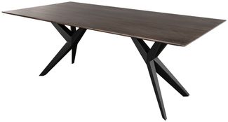 Esstisch Akazie 140x90x76 grau lackiert Beine anthrazit matt SWISS EDGE #08