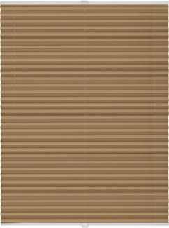 ondeco Plissee ohne Bohren mit Klemmträger, Sonnenschutz für Fenster innen, blickdicht, Faltrollo, Cappuccino, 80x130 cm