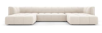 Micadoni Panorama Sofa Serena 5-Sitzer Samtstoff Hellbeige