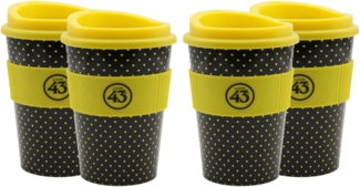Licor 43 Kaffeebecher - 4er Set Trinkbecher Coffee to go mit Deckel Likör Liquor 43er