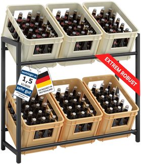 STEELSØN 'Macondo' Getränkekistenregal, Metall, schwarz, 85x103x33 cm, Getränkeregal für 6 Kisten