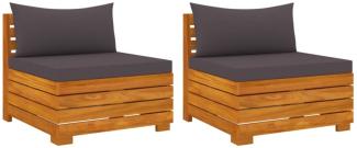 vidaXL 2-Sitzer-Gartensofa mit Kissen Massivholz Akazie 316247