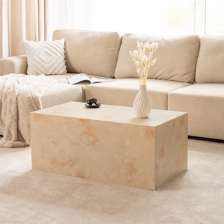 HOME DELUXE Couchtisch Marmor AMIRI L - 95 x 50 cm Sandstein