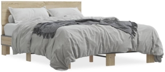vidaXL Bettgestell Sonoma-Eiche 140x200 cm Holzwerkstoff und Metall 3280193