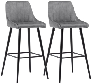 Duhome Barhocker 5162, 2er Set Bezug aus Samtstoff im Vintage Design