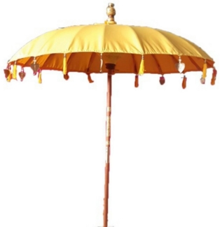 Van der Leeden Sonnenschirm Balischirm Dekoschirm Stoffschirm Ø185CM TÜRKIS, Bali Schirm, Baumwolle, Handmade, Ø 185 cm, Gartenschirm