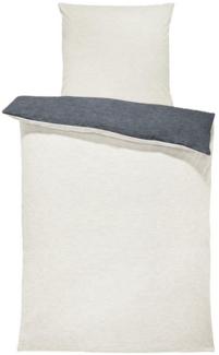 One Home Bettwäsche Wende Melange, Flanell, 2 teilig, meliert, Baumwolle kuschelig warm weich Biber Winter