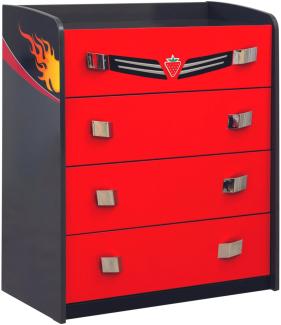 Cilek Kommode Champ in Rot mit vier Schubladen Sideboard