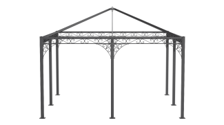 ELEO Rosenpavillon aus Metall quadratisch Palermo 4 x 4 m pulverbeschichtet anthrazit