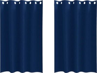 vidaXL Vorhänge mit Vorhängen 2 pcs Dunkelblau Polyester 4107364