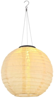 LED Solar Außen-Hängeleuchte, Lampion sandfarben, H 55 cm