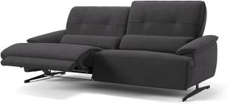 Sofanella Dreisitzer PERLO Stoffsofa italienisch Sofa in Schwarz S: 188 Breite x 101 Tiefe