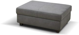 DOMO Collection Falk Hocker / Hocker mit Holzfüßen und Federkern / Beistellhocker für Couch / Maße: 103/73/42 cm (B/T/H) / Farbe: dunkelgrau (grau)