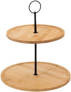 Etagere für Kuchen, Bambus, 2 Etagen, H. 30 cm