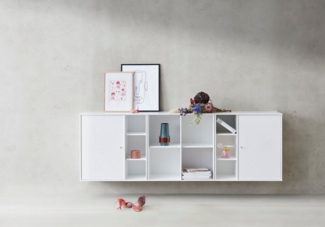 Hammel Furniture Sideboard Mistral Kubus, Kombination aus 3 Modulen, 2 Türen, Wandmontage/stehend, Breite: 207cm