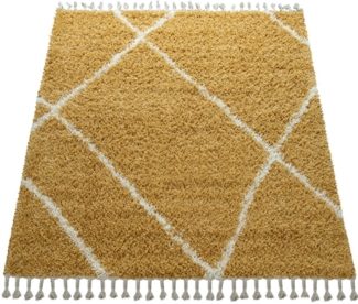 Paco Home Hochflor-Teppich Helsinki 531, rechteckig, Höhe: 45 mm, weicher Hochflor-Shaggy, Scandi Design, mit Fransen