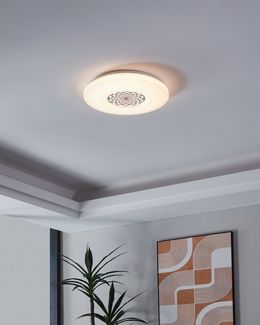 Eglo 96026 Wandleuchte Deckenleuchte Capasso 1 in weiß und weiß, chrom 24W H:5,5 Ø 40cm